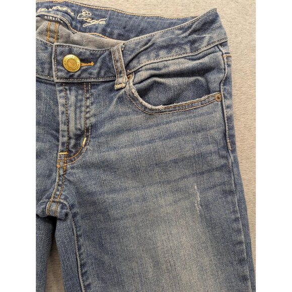American Eagle Jeans Womens 6 Blue Favorite Boyfriend Stretch Straight Leg Boho - Picture 3 of 16
